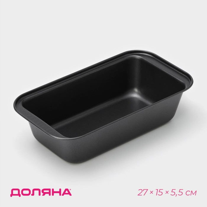 Форма для выпечки Доляна «Жаклин. Хлеб», 27.5×15×7 см, антипригарное покрытие, углеродистая сталь, чёрная - Фото 1