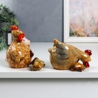 Сувенир керамика "Курочки" набор 2 шт 13х8х10 см - фото 804641980