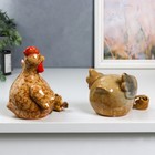 Сувенир керамика "Курочки" набор 2 шт 13х8х10 см - фото 804641981
