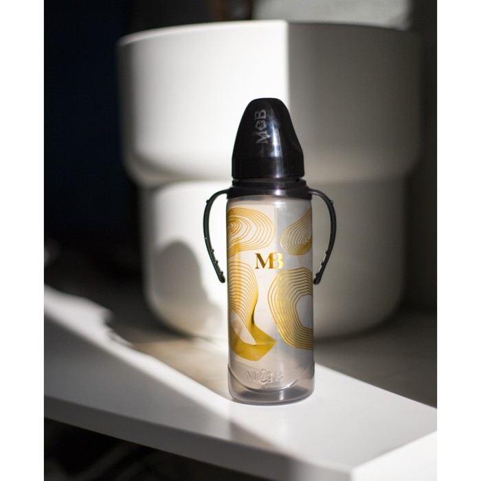 Бутылочка для кормления «M&B», классическое горло, с ручками, 250 мл., от 0 мес., Золотая коллекция - фото 1898530798