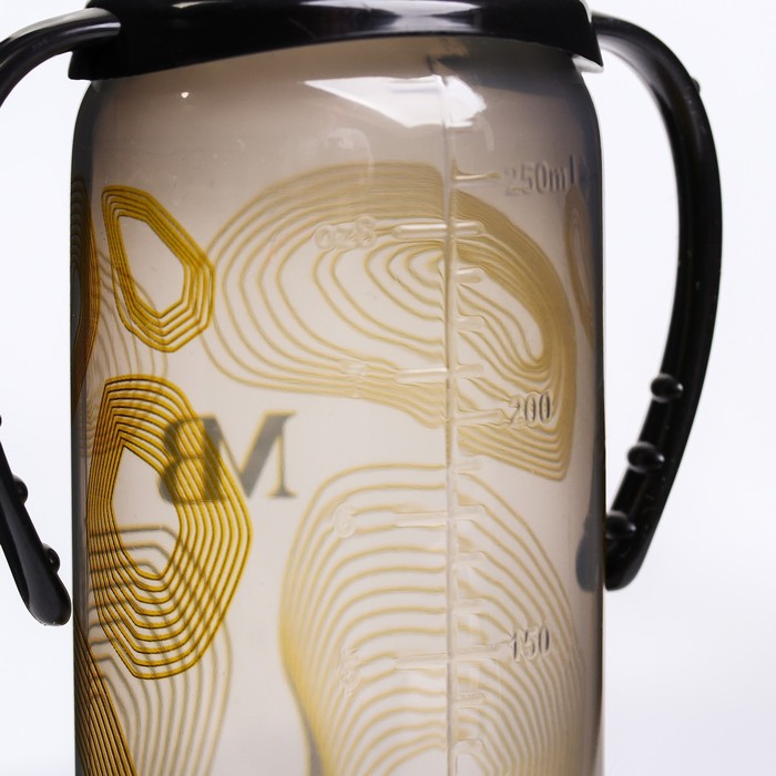Бутылочка для кормления «M&B», классическое горло, с ручками, 250 мл., от 0 мес., Золотая коллекция - фото 1898530797