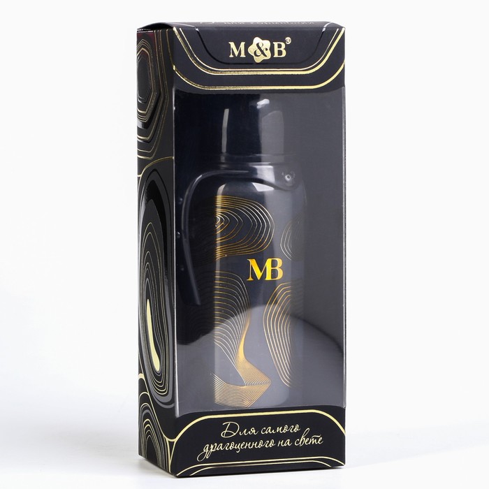 Бутылочка для кормления «M&B», классическое горло, с ручками, 250 мл., от 0 мес., Золотая коллекция - фото 1898530801