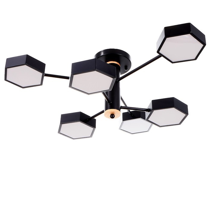 Люстра 1318/6BK LED 144 Вт 3000-6000К чёрный 71×65×25 см BayerLux