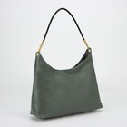 Сумка-хобо, отдел на молнии, цвет оливковый - Фото 2