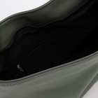 Сумка-хобо, отдел на молнии, цвет оливковый - Фото 3