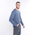 Комплект (лонгслив,брюки) мужской, цвет тёмно-синий, размер 52 - Фото 5