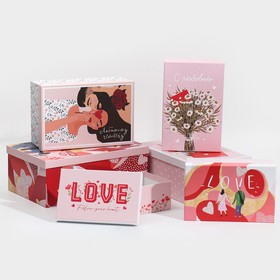 Набор подарочных коробок 6 в 1 «Love», 20 х 12.5 х 7.5 ‒ 32.5 х 20 х 12.5 см