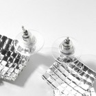 Серьги висячие со стразами «Голливуд» ромб и цепочки, цвет белый в серебре, 10,6см 7481122