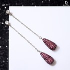 Серьги висячие со стразами «Студио» цепочка, цвет сиреневый в серебре, 8,5см - Фото 2