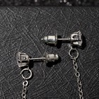 Серьги висячие со стразами «Студио» цепочка, цвет белый в серебре - Фото 2