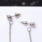 Серьги висячие со стразами «Студио» цепочка, цвет синий в серебре - Фото 2