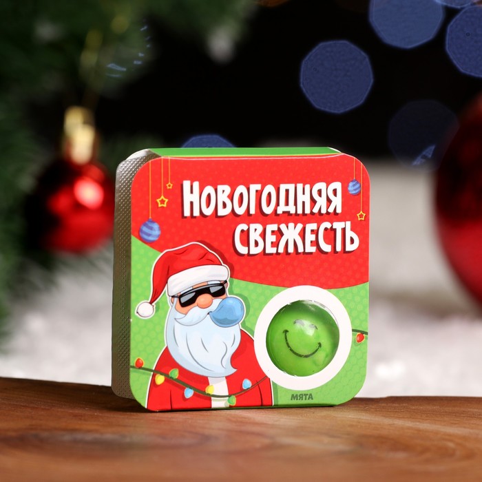 Жевательная резинка «Новогодняя свежесть», мята, 14 г - Фото 1