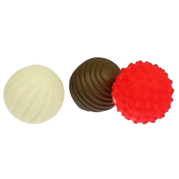 Подарочный набор развивающих тактильных мячиков «Подарочек» 3 шт., новогодняя подарочная упаковка 51691