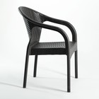 Кресло садовое «Ротанг», пластик, 64×58.5×84 см, тёмно-коричневое - Фото 5