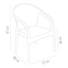 Кресло садовое "Феодосия" 64 х 58,5 х 84 см, темно-коричневый - Фото 2