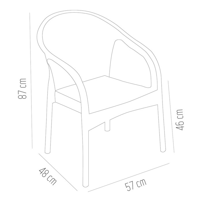 Кресло садовое "Феодосия" 64 х 58,5 х 84 см, темно-коричневый - фото 1908784760