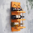 Полка деревянная под 3 бутылки, 50х20х14 см - фото 2667444