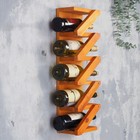 Полка деревянная под 5 бутылок, 57х18,5х11 см - фото 321307255