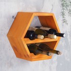 Полка деревянная под 5 бутылок и бокалы, 40х30х40 см - фото 9450184