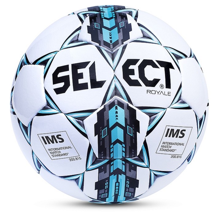 Мяч футбольный SELECT ROYALE, 814117-002, цвет белый/синий, размер 5 - Фото 1