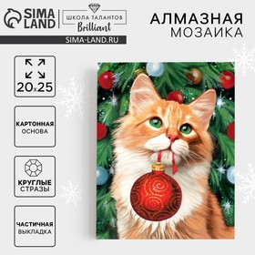 Алмазная мозаика с частичным заполнением «Рыжий кот» 20х25 см