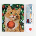 Алмазная мозаика на новый год с частичным заполнением «Рыжий кот», 20×25 см, набор для творчества - Фото 2