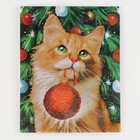 Алмазная мозаика на новый год с частичным заполнением «Рыжий кот», 20×25 см, набор для творчества - Фото 3