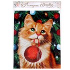 Алмазная мозаика на новый год с частичным заполнением «Рыжий кот», 20 х 25 см, новогодний набор для творчества - Фото 4