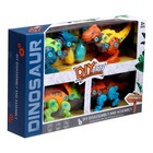 Конструктор винтовой «Мир динозавров», набор 4 штуки, 2 отвёртки 4 карточки, 100 деталей - Фото 11