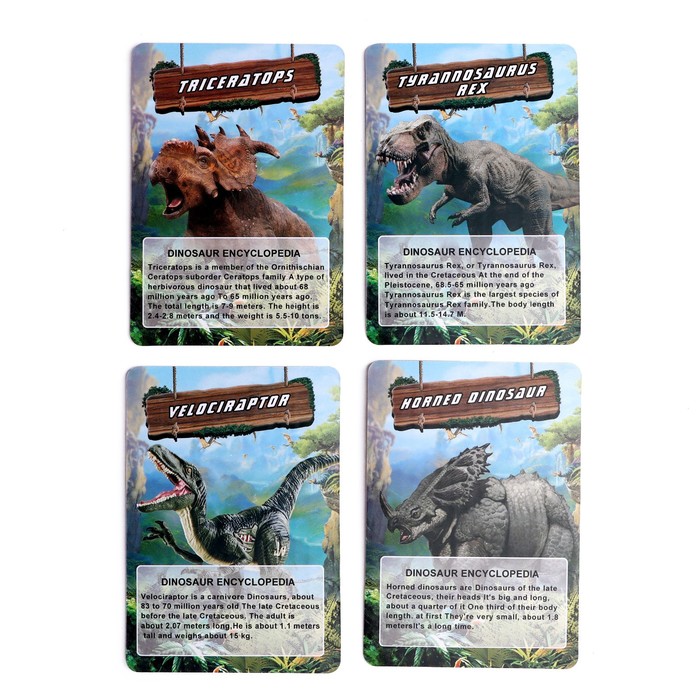 Конструктор винтовой «Мир динозавров», набор 4 штуки, 2 отвёртки 4 карточки, 100 деталей - фото 1907324145