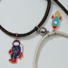 Браслеты «Неразлучники» космонавт и ракета, цветные, 18 размер - Фото 3