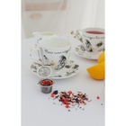 Чайная пара Quinsberry «Безумное чаепитие», чашка 440 мл, блюдце d=17 см, фарфор, белая 7473453