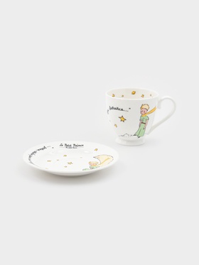 Чайная пара Quinsberry «Маленький принц», чашка 440 мл, блюдце d=16 см, фарфор, белая