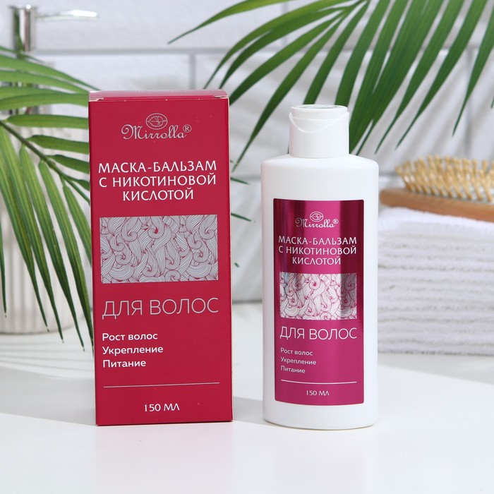 Маска-бальзам для волос Мирролла с никотиновой кислотой, 150 мл - Фото 1