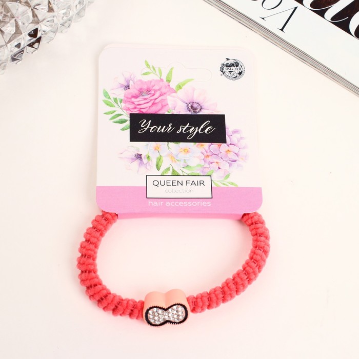 Резинка для волос "Рики" бантик полоски, 5,5 см, микс - Фото 1