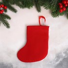 Носок для подарков "Дед Мороз в колпаке" 13х17 см, красный - фото 7775807