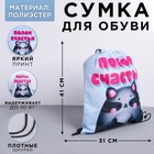 Мешок для обуви «Полон счастья» полиэстер, размер 30 х 40 см - фото 295361344