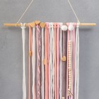 Панно настенное текстиль "Сердечки" розовые нити 70х45 см - Фото 2