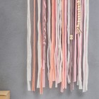 Панно настенное текстиль "Сердечки" розовые нити 70х45 см - фото 6495119