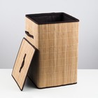 Корзина для белья складная, 36х36х56 см, бамбук - фото 22854229