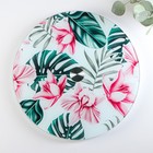 Подставка для торта вращающаяся Доляна «Тропики», d=32 см, стекло - Фото 2