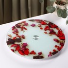Подставка стеклянная для торта вращающаяся Доляна «Розы в шоколаде», d=32 см ㅤ - фото 4679376