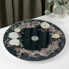 Подставка стеклянная для торта вращающаяся Magistro «Розы на чёрном», d=32 см, цвет чёрный - фото 318695762