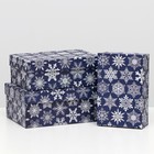 Набор коробок 3 в 1 "Снегопад на синем", 23 х 16 х 9,5 - 19 х 12 х 6,5 см - фото 321307351