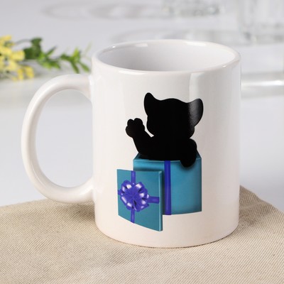 Кружка-хамелеон Доляна «Тигр с подарком», 350 мл