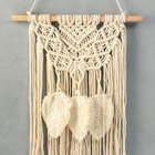Панно настенное в технике макраме "Ожерелье и листья" натуральный 60х35 см - фото 24439772
