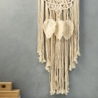 Панно настенное в технике макраме "Ожерелье и листья" натуральный 60х35 см - фото 24439773