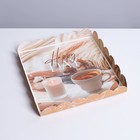 Коробка для печенья, кондитерская упаковка с PVC крышкой, «Уютный вечер», 21 х 21 х 3 см  (артикул 7155234)  большой выбор товаров оптом и в розницу по низким ценам с доставкой