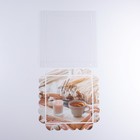 Коробка для печенья, кондитерская упаковка с PVC крышкой, «Уютный вечер», 21 х 21 х 3 см  (артикул 7155234)  большой выбор товаров оптом и в розницу по низким ценам с доставкой