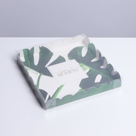 Коробка для кондитерских изделий с PVC крышкой «Эко», 21 × 21 × 3 см